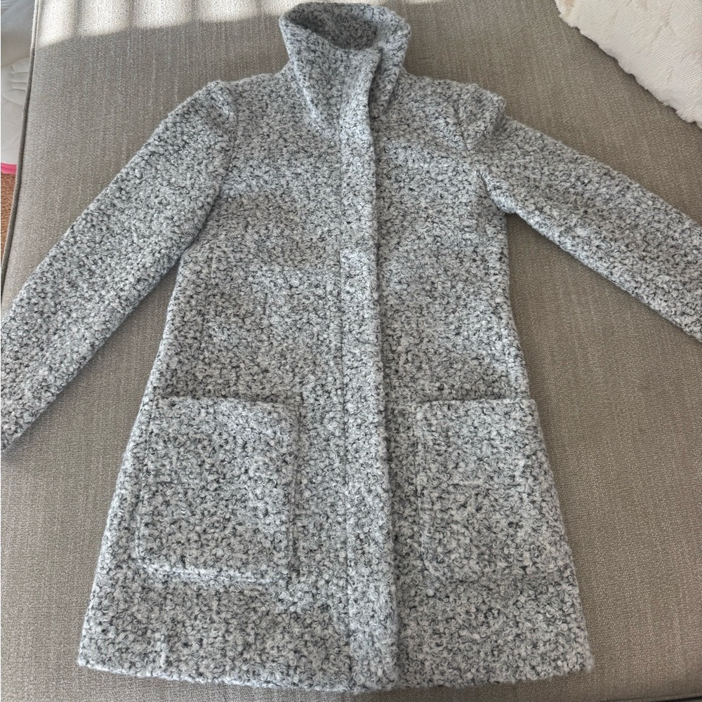 LOFT Women's Textured Gray Teddy Jacket